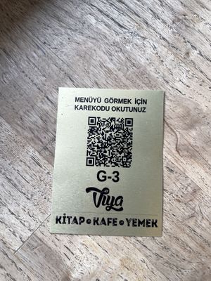 QR code menu   at Viya Kitap Kafe Yemek in Trabzon