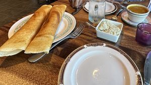 Masala Dosa with coconut chutney & sambar  at Jaipore Express  in Briarcliff Manor