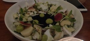 Vegan ceviche at La Hoja Verde in Tulum