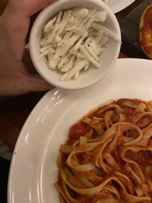Vegan cheese on the side  at La Hoja Verde in Tulum