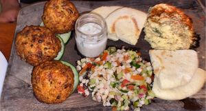 Falafel meal but not the full platter  at La Hoja Verde in Tulum