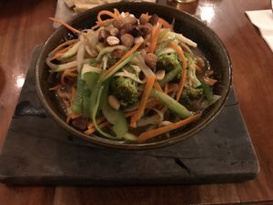 Vegetable wok  at La Hoja Verde in Tulum