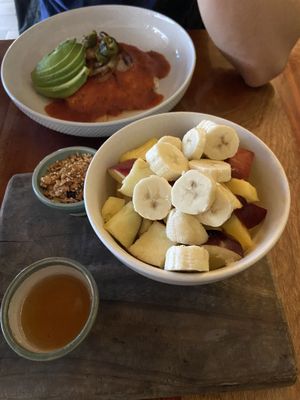Fruit bowl at La Hoja Verde in Tulum