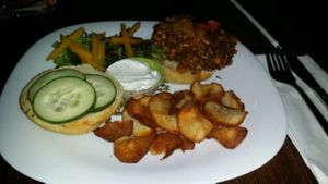 hamburguesa de semillas at La Hoja Verde in Tulum