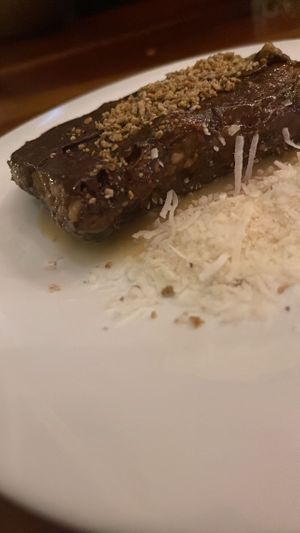 Raw snickers dessert   at La Hoja Verde in Tulum