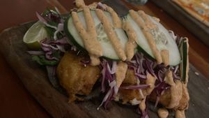 Cauliflower tacos   at La Hoja Verde in Tulum