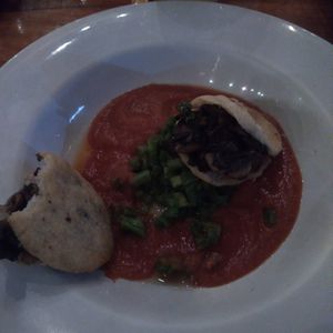 Mexican mushroom gorditas with nopales at La Hoja Verde in Tulum