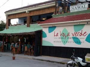 outside at La Hoja Verde in Tulum