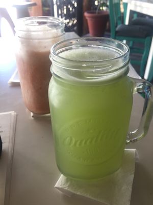 juices at La Hoja Verde in Tulum