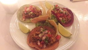 vegan tacos at La Hoja Verde in Tulum