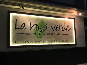 Sign  at La Hoja Verde in Tulum