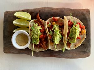 Tacos pastor at La Hoja Verde in Tulum