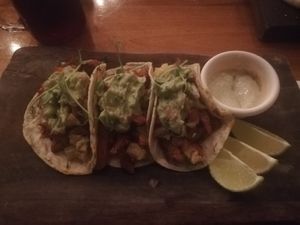 Tacos pastor at La Hoja Verde in Tulum