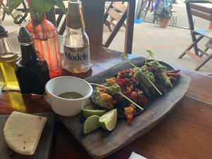 More vegan tacos at La Hoja Verde in Tulum