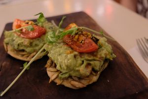 Sopes at La Hoja Verde in Tulum