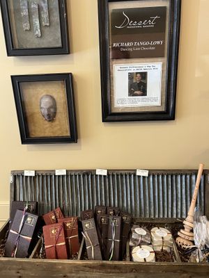 Award and framed chocolate   at Dancing Lion Chocolate in Manchester