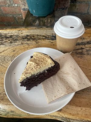Vegan cake   at The Secret Garden Cafe in Cardiff