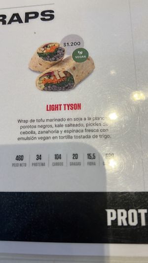 Menu   at Proteina  in Buenos Aires