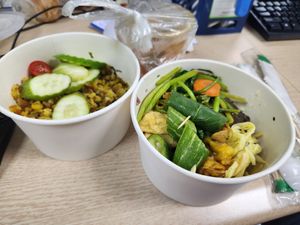 Fried rice and mini lunch box with soup at OBOK Veggie - Nhà hàng chay Hàn Quốc  in Hanoi