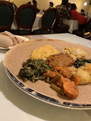 Vegetarian combo - vegan at Abyssinia Ethopian Restaurant in Indianapolis