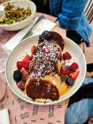 Vegan fluffy pancakes at Olivia's Brother  in Athens