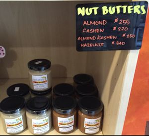 Nut butters at Radiance Wholefoods in Bangkok