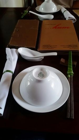 table setting at Hum Vegetarian - District 3 in Ho Chi Minh City