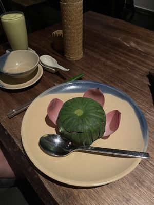 Brown rice in lotus   at Hum Vegetarian - District 3 in Ho Chi Minh City