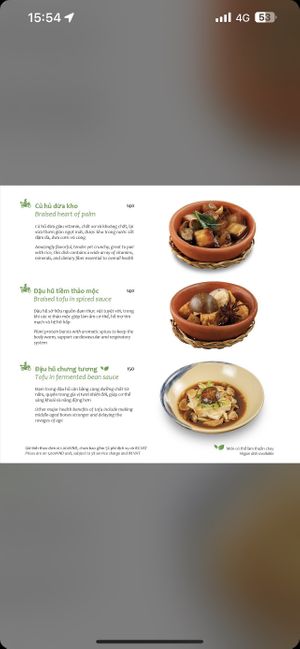 Menu  at Hum Vegetarian - District 3 in Ho Chi Minh City