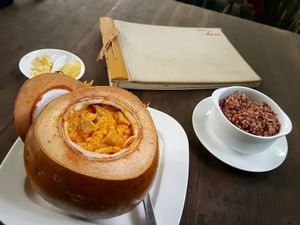 mushroom curry in coconut at Hum Vegetarian - District 3 in Ho Chi Minh City