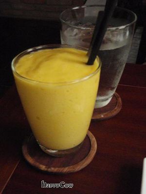 Delicious drinks include Mango Smoothies. at Hum Vegetarian - District 3 in Ho Chi Minh City