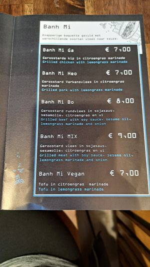 Menu at Ah Quy in Herent