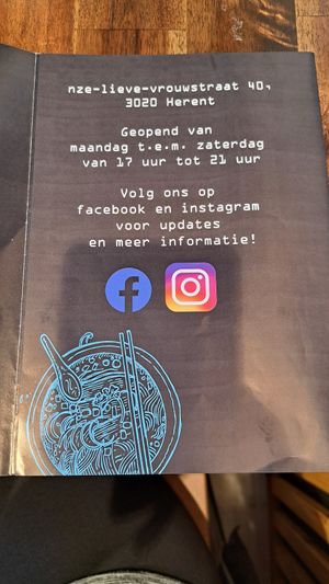 Menu at Ah Quy in Herent