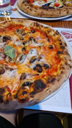 Sausage pizza without sausage... at Sazi e Sani in Catania