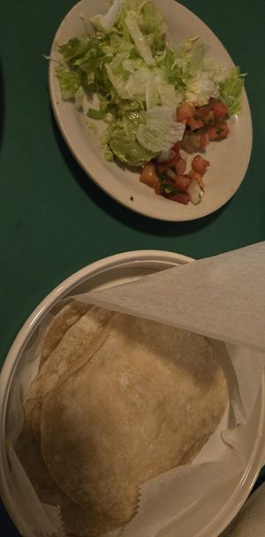 Tortillas, vegetables, and toppings for the vegetarian fajitas. I forgot to take a picture before I ate the beans and rice which filled half the plate. at Casa Rio in San Antonio