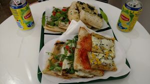 best vegan pizza and foccacia ever!  at Primo Basilico in Lisbon