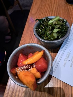 Broccolini and fruita banchan at Best Friend in Las Vegas