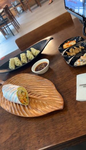 The “chicken” wrap and dumplings are sooo good   at Vegan Kitchen - 비건 키친 in Seoul