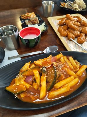 Vegan tteokbokki with vegetables. at Vegan Kitchen - 비건 키친 in Seoul