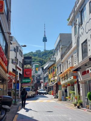 View just before the restaurant at Vegan Kitchen - 비건 키친 in Seoul
