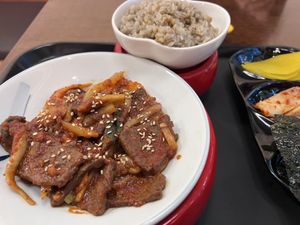 Bandaid under there somewhere 🤢🩹  at Vegan Kitchen - 비건 키친 in Seoul