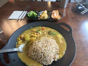 Curry and rice - delicious!  at Vegan Kitchen - 비건 키친 in Seoul