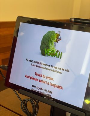 You order by kiosk  at Vegan Kitchen - 비건 키친 in Seoul