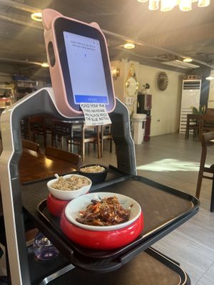 Cute robot  at Vegan Kitchen - 비건 키친 in Seoul