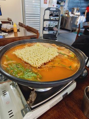 Budae Jjigae at Vegan Kitchen - 비건 키친 in Seoul