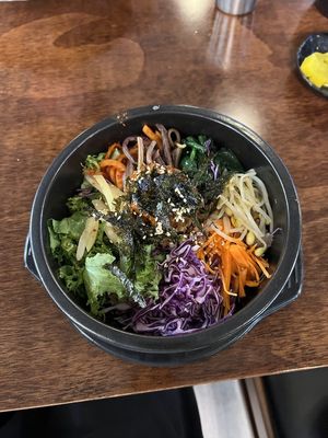 Dolsot bibimbap +- at Vegan Kitchen - 비건 키친 in Seoul