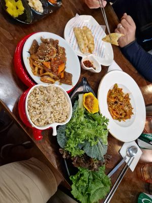 Rice, Beef and Salad at Vegan Kitchen - 비건 키친 in Seoul