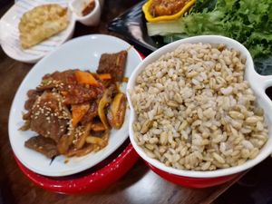 Rice Beef and Salad at Vegan Kitchen - 비건 키친 in Seoul