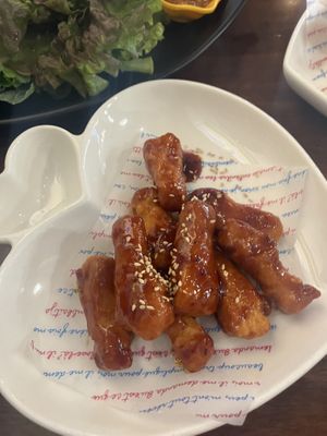 korean seasoned fried chicken   at Vegan Kitchen - 비건 키친 in Seoul