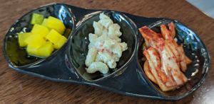 Sides, including kimchi at Vegan Kitchen - 비건 키친 in Seoul